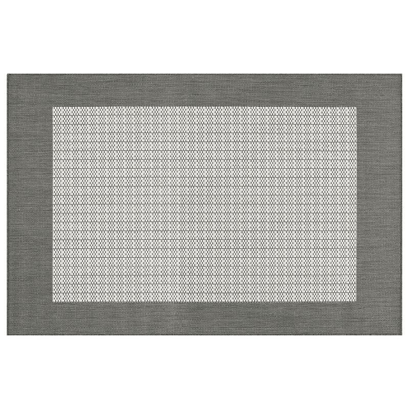 Couristan Recife Checkered Framed Indoor Outdoor Rug, Multicolor, 6X9 Ft