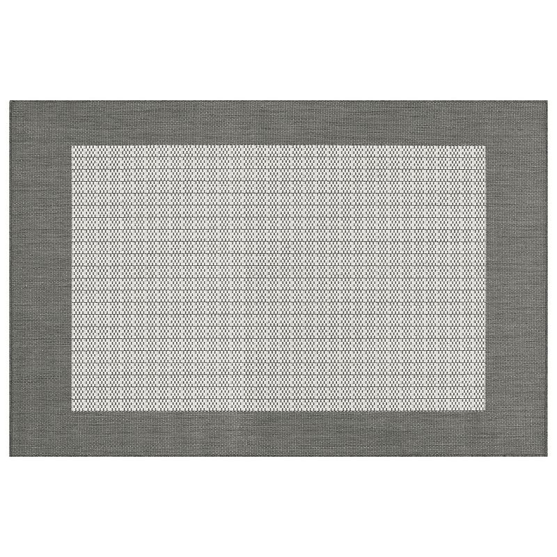 Couristan Recife Checkered Framed Indoor Outdoor Rug, Multicolor, 6X9 Ft