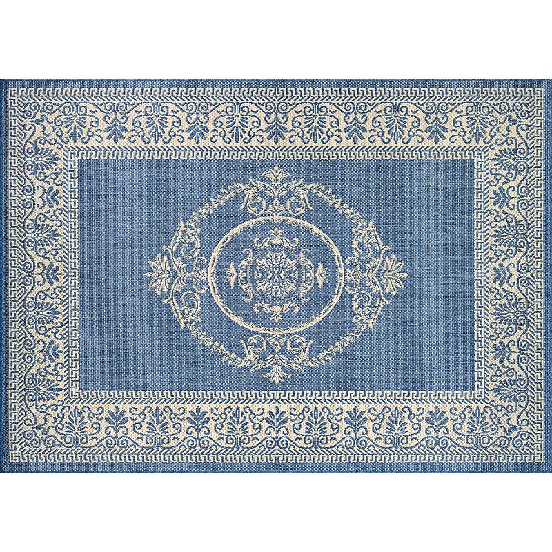 Couristan Recife Antique Framed Floral Indoor Outdoor Rug, Multicolor, 7.5Ft Rnd