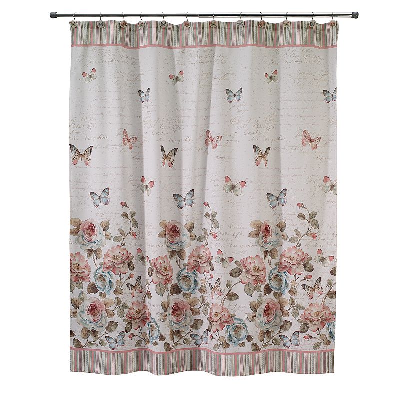 UPC 021864360888 product image for Avanti Butterfly Garden Shower Curtain, Size: 72X72, White | upcitemdb.com