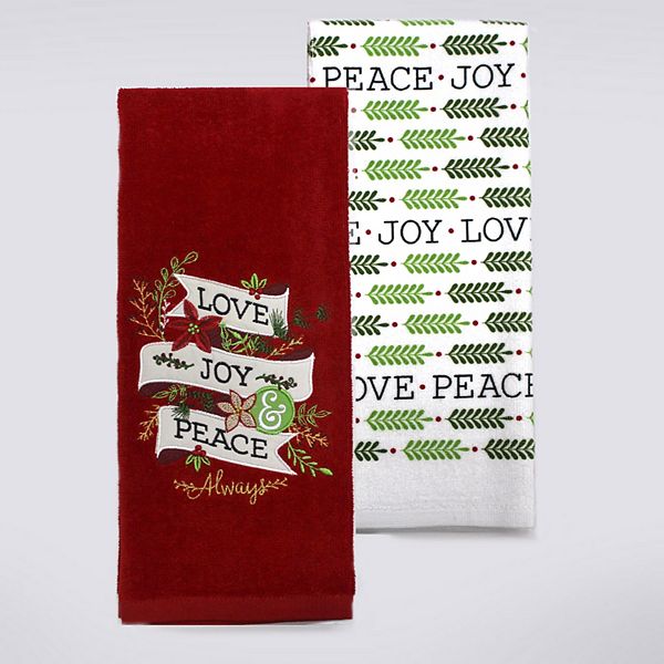 St. Nicholas Square® Joy, Love & Peace Kitchen Towel 2-pk.