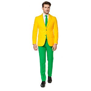Men's OppoSuits Slim-Fit Green & Gold Novelty Suit & Tie Set