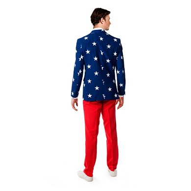 Men's OppoSuits Slim-Fit Stars & Stripes Suit & Tie Set