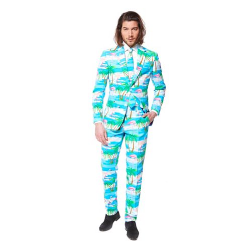 Mens OppoSuits Slim-Fit Flaminguy Suit  Tie Set