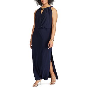 Plus Size Chaps Keyhole Surplice Maxi Dress