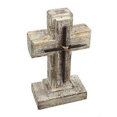 Stonebriar Collection Wood Cross Table Decor