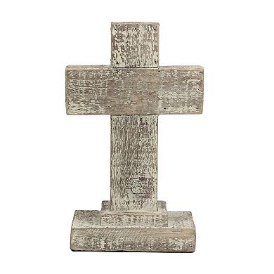 Stonebriar Collection Wood Cross Table Decor