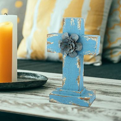 Stonebriar Collection Weathered Wood Cross Table Decor
