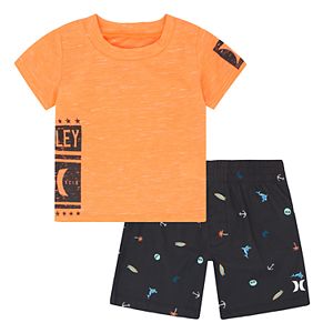 Baby Boy Hurley Logo Graphic Tee & Shorts Set