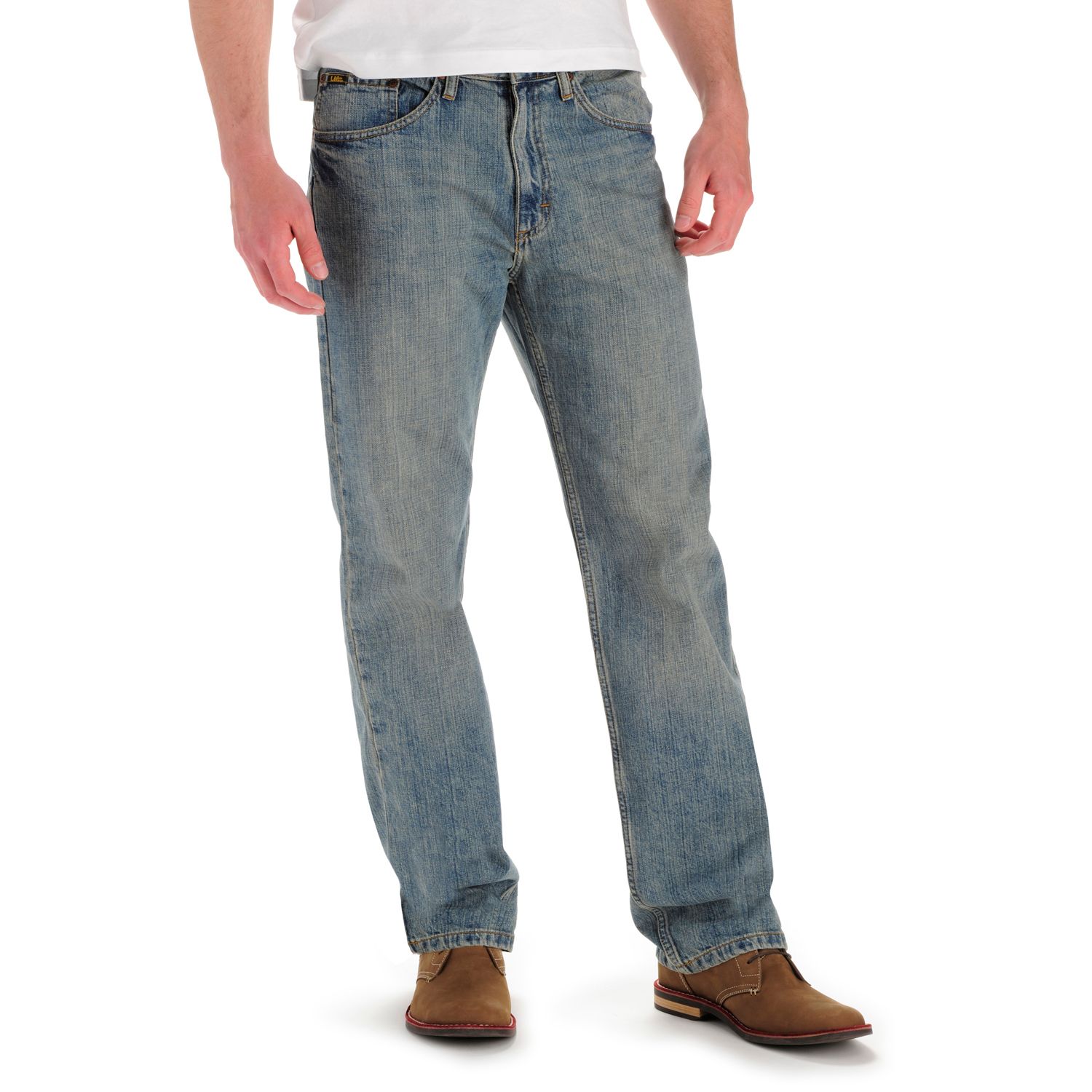 lee men's relaxed fit stretch jeans