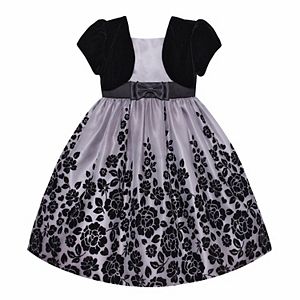 Girls Plus Size American Princess Mock Bolero Floral Dress