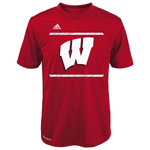 Boys 4-7 adidas Wisconsin Badgers Sideline Energized Climalite Tee