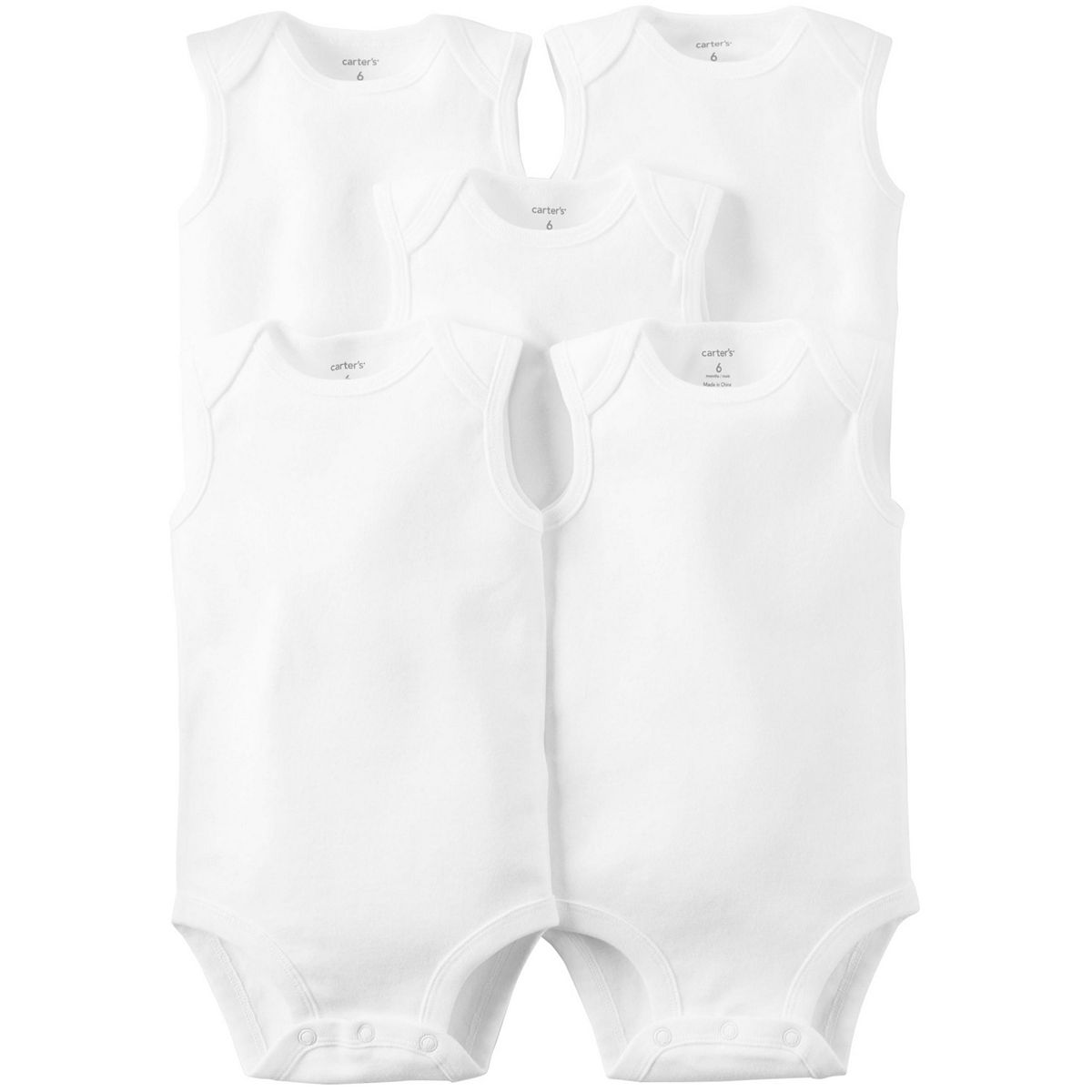 Baby Carter's 5-pk. Sleeveless White Bodysuits