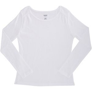 Girls Plus Size French Toast Ribbed Crewneck Long Sleeve Tee