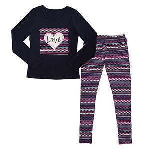 Girls 7-16 French Toast Long Sleeve Graphic Tee & Coordinating Leggings Set