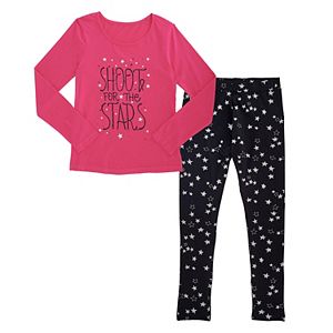 Girls Plus Size French Toast Long Sleeve Graphic Tee & Coordinating Leggings Set
