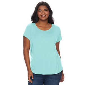 Juniors' Plus Size SO® Short Sleeve Scoopneck Tee!