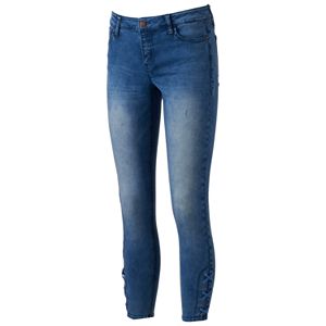 Juniors' Tinseltown Lace Up Ankle Skinny Jeans!