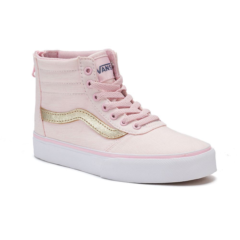 pink and white high top vans pink and white high top vans