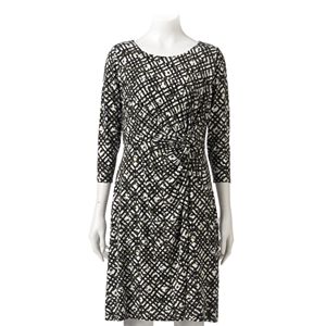 Petite Dana Buchman Printed Faux-Wrap Dress