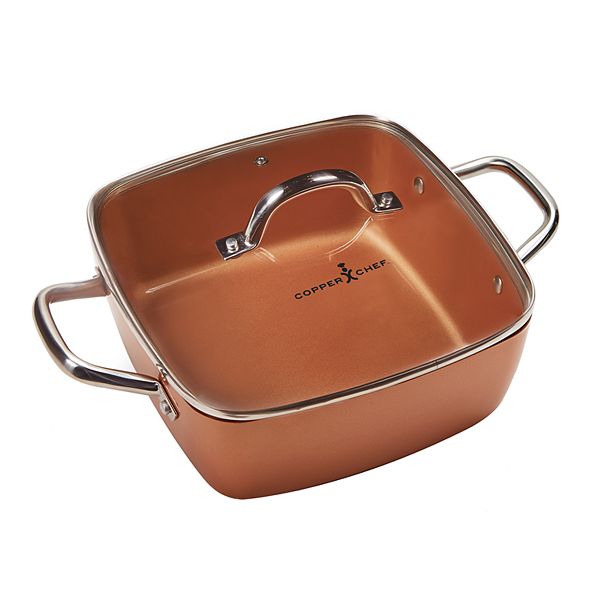 Copper Chef, 11 Aluminum, Square Casserole, Pan w/ Lid on sale at   - 487-794