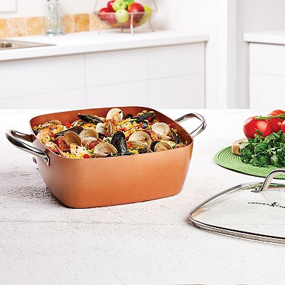 Copper square casserole pan sales