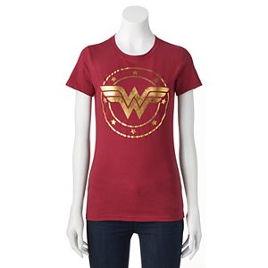 Juniors' DC Comics Wonder Woman Metallic Logo Graphic Tee