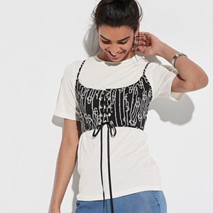 k/lab Lace-Up Front Tee