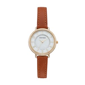 Armitron Women's Crystal Leather Watch - 75/5403MPGPBN