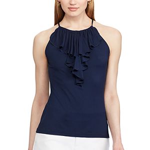Women's Chaps Ruffle Halter Top