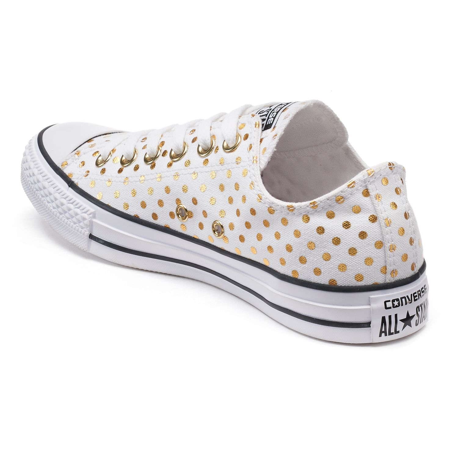 gold polka dot converse