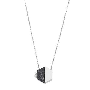 Stone Hexagon Locket Necklace