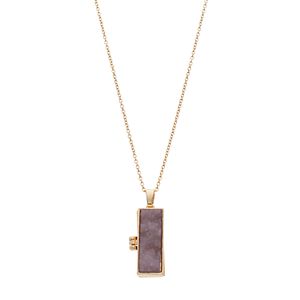 Rectangle Simulated Drusy Locket Necklace