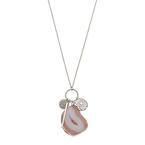 Simulated Agate & Dream Catcher Charm Necklace