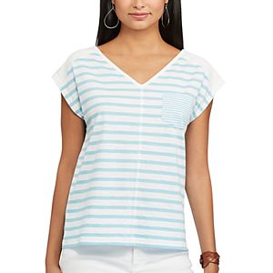 Women's Chaps Striped Pocket Tee