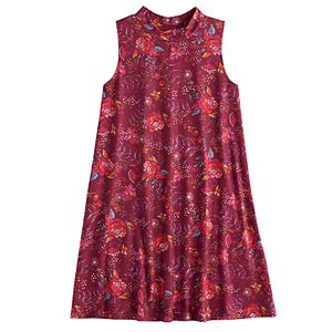 Girls 7-16 & Plus Size Mudd® Patterned Mockneck Dress