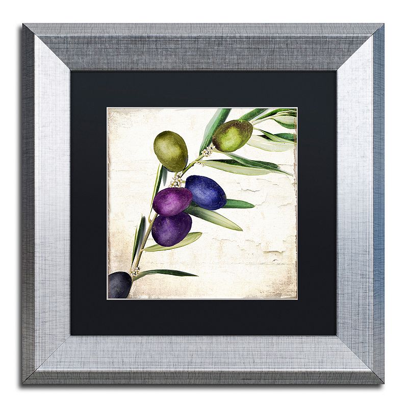 Trademark Fine Art Olive Branch III Framed Wall Art, Black