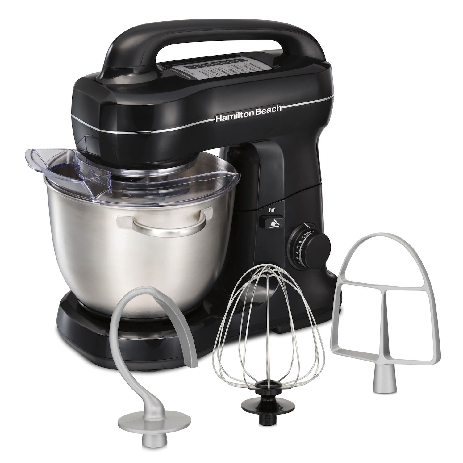 HOMCOM 6 qt Stand Mixer with 6+1P Speed, 600W and Tilt Head, Kitchen Electric Mixer with Stainless Steel Beater, Dough Hook, Whisk for Baking, Black