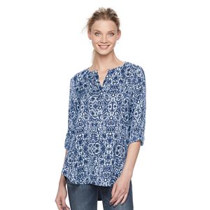 Women's Rock & Republic® Print Mix-Media Top