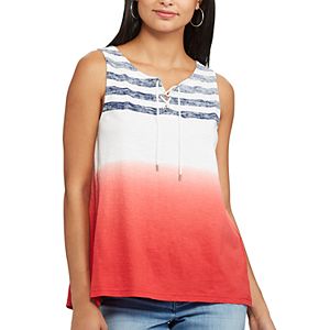 Women's Chaps Dip-Dye Striped Tank