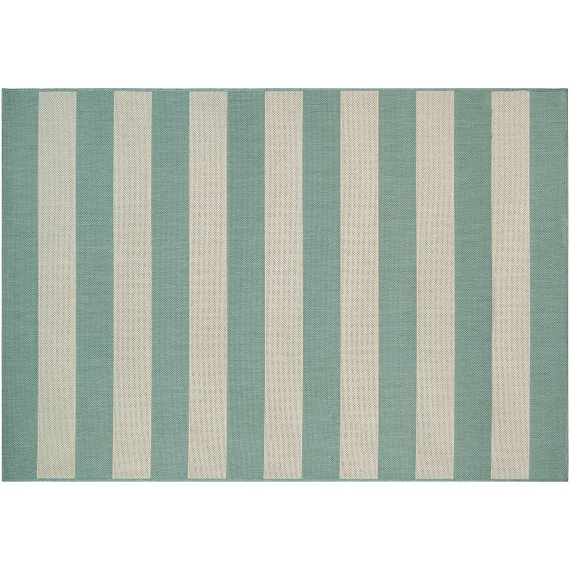 Couristan Afuera Yacht Club Striped Indoor Outdoor Rug, Multicolor, 8X10 Ft