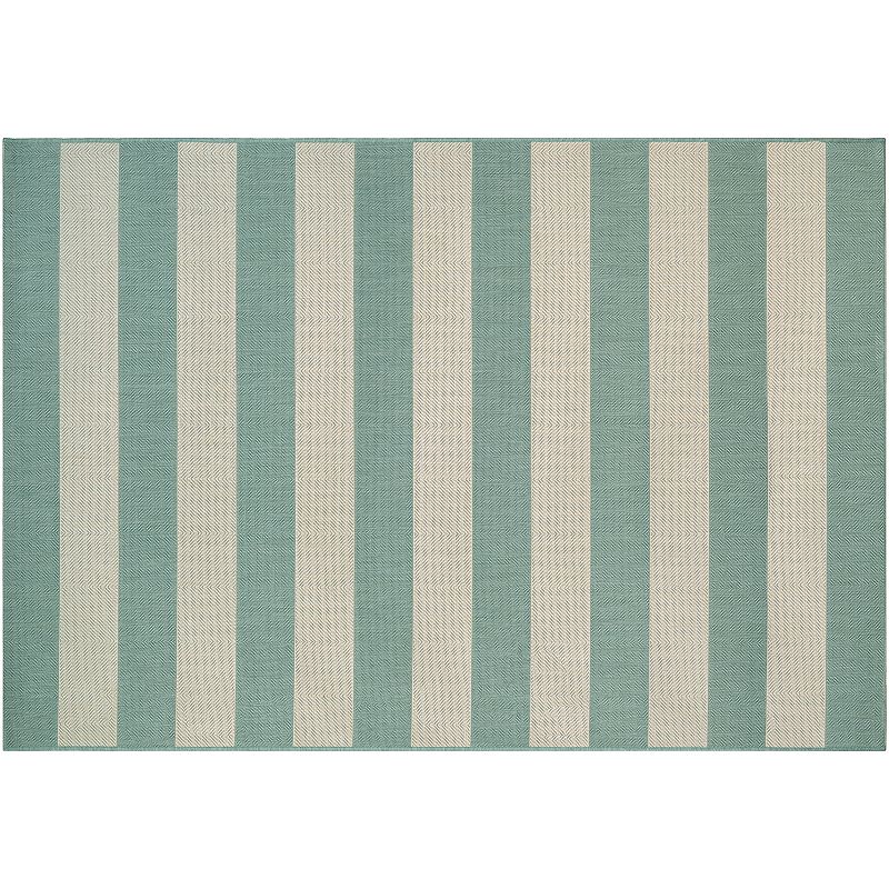 Couristan Afuera Yacht Club Striped Indoor Outdoor Rug, Multicolor, 8X10 Ft