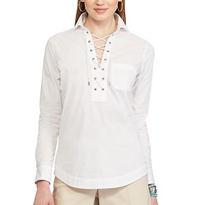 Women's Chaps Lace-Up Stretch Tee