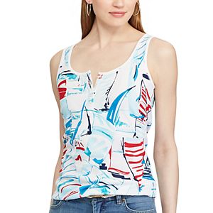 Women's Chaps Printed Henley Tank