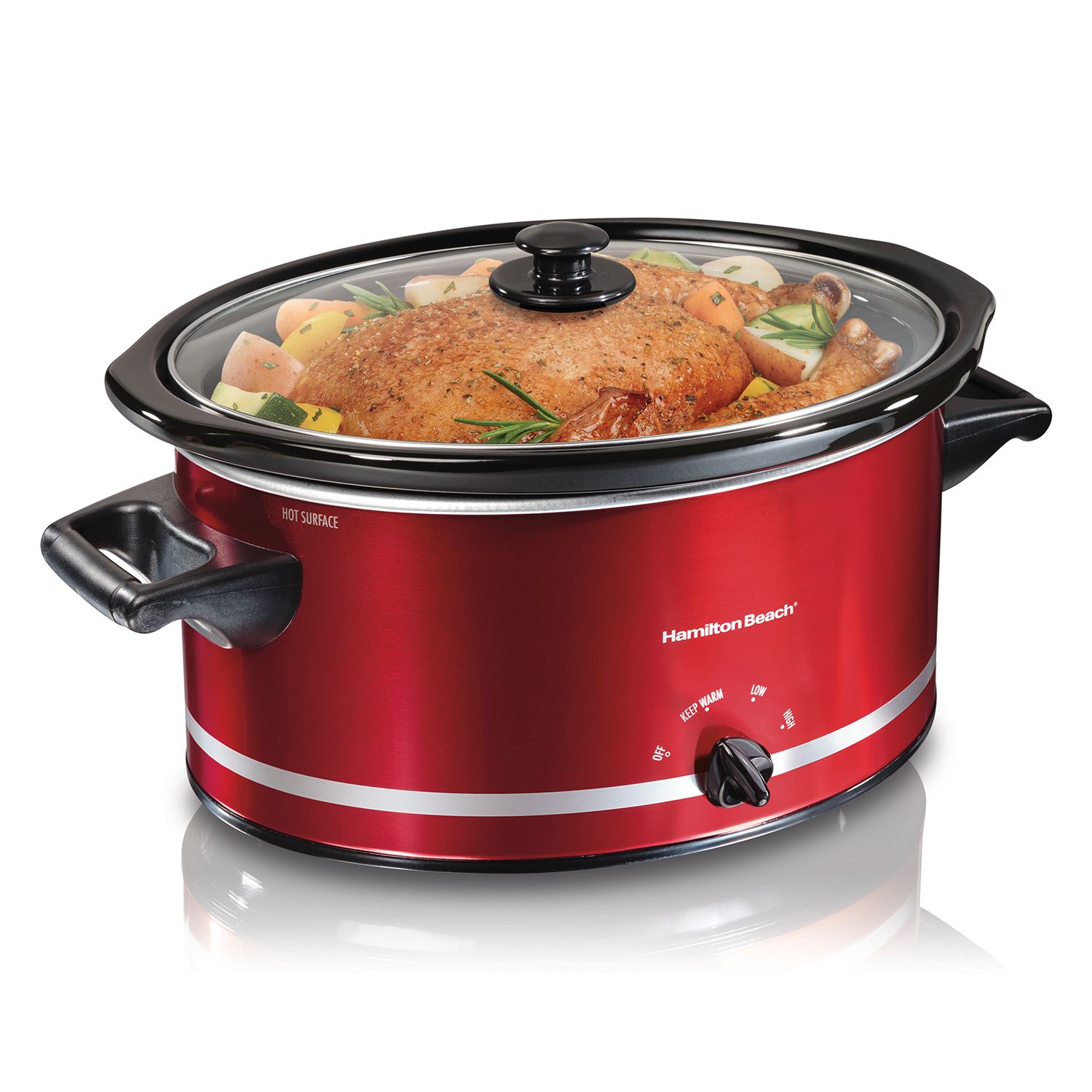 Toastmaster 4-Quart Digital Slow Cooker with Locking Lid (Red)