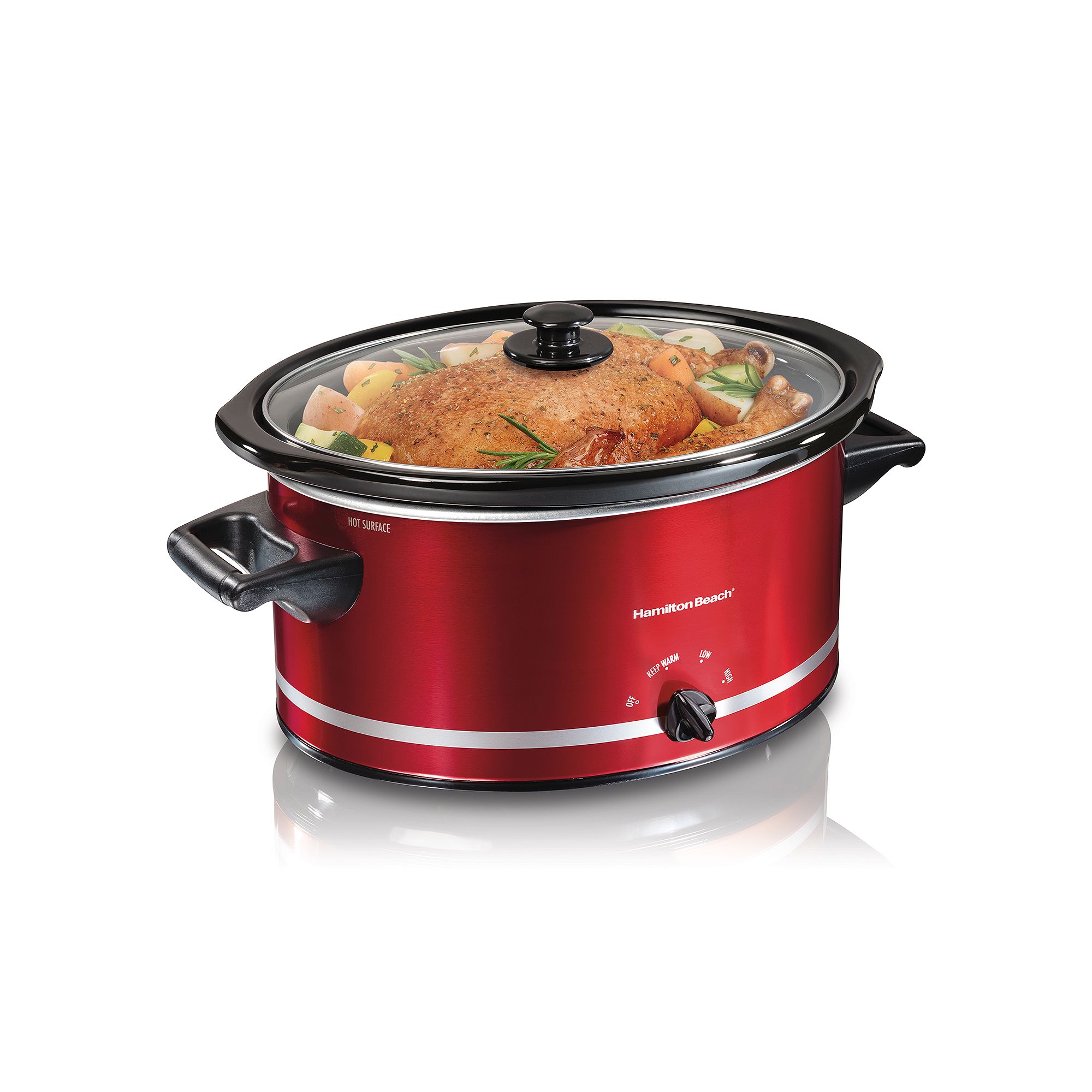 Hamilton Beach 8-qt. Metallic Slow Cooker, Red