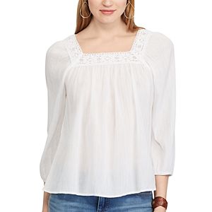 Women's Chaps Smocked Squareneck Top