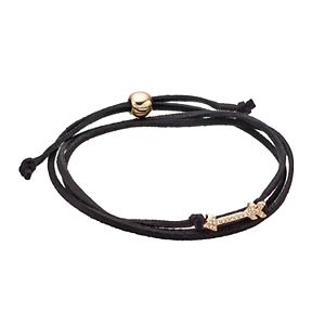 Black Arrow Faux Suede Wrap Bracelet