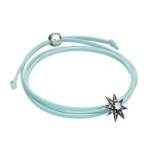 Aqua Starburst Faux Suede Wrap Bracelet