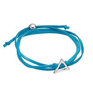 Blue Triangle Faux Suede Wrap Bracelet